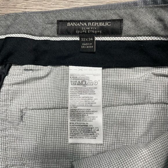 Banana Republic Pants Women's 32x34 Slim Fit Stretch Flat Front Gray - Picture 4 of 9